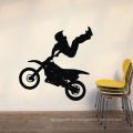 Inicio Pegatinas de pared de alta calidad Durable Moto Man Design Pvc Room Decor pared de vinilo pegatinas decorativas